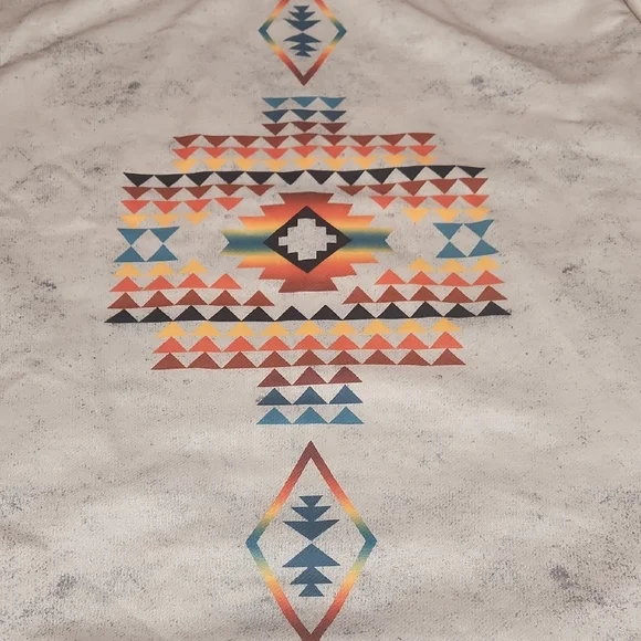 NWOT Men's Southwestern Aztec Native Tribal Geometric Distressed Hoodie Size XXL - Picture 12 of 14